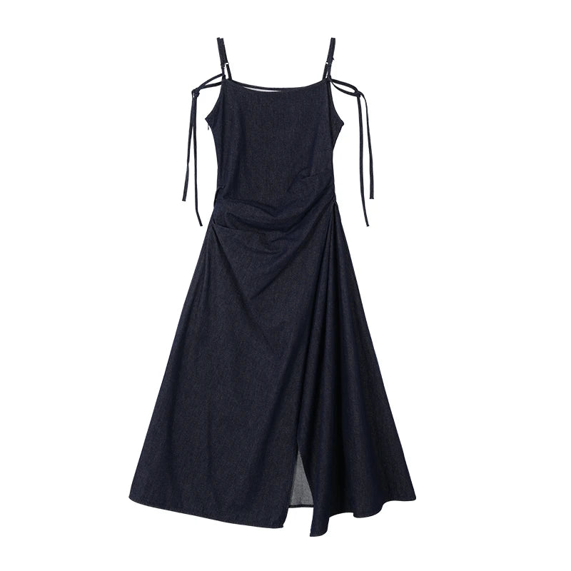ALXNAN Cotton Denim Dress