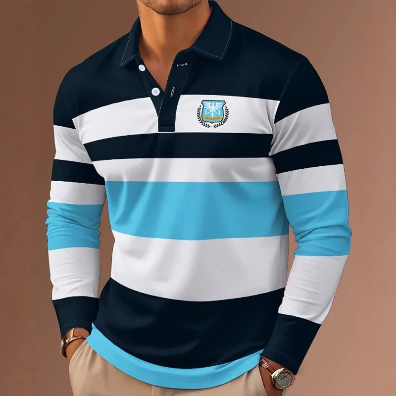 Polyester Stripe Polo Shirt