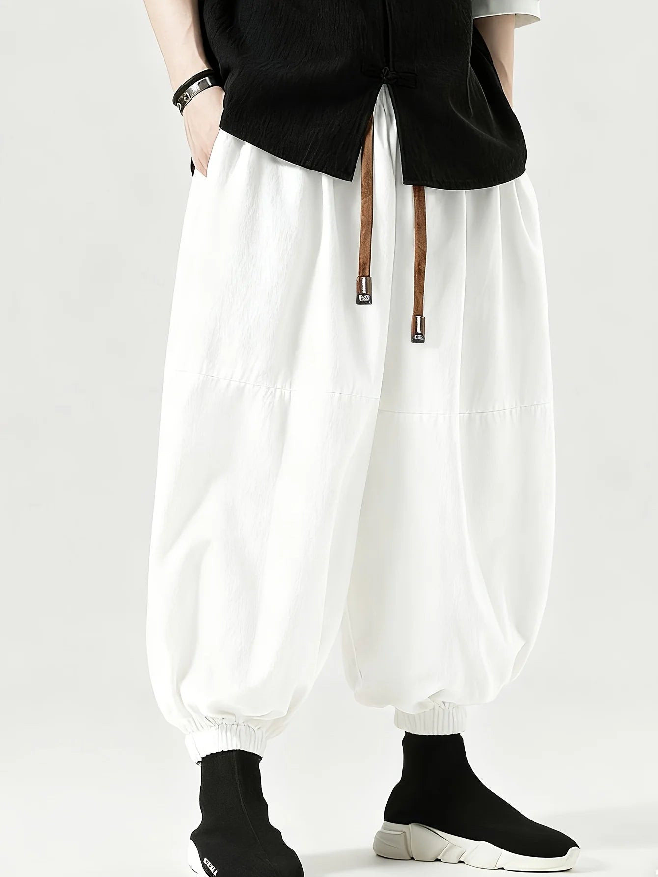 Cotton Harem Ankle Pants