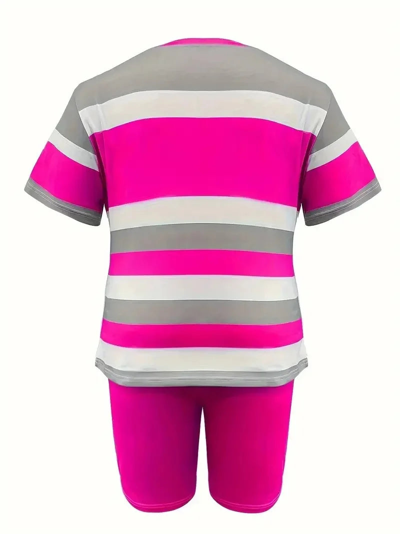 Women's Striped Polyester Suit