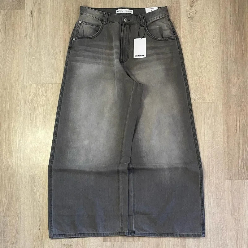 Y2K Washed Baggy Cotton Jeans