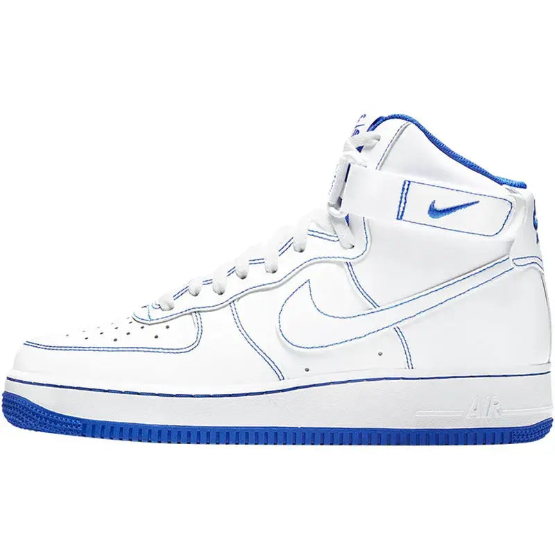 Nike genuine Air Force 1 AF1 white and blue high top men's air force board shoes CV1753-101 - Chicchar Fashion