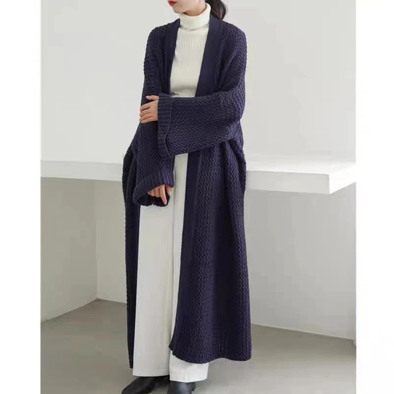 Knitted Long V-Neck Cardigan Chicchar Fashion