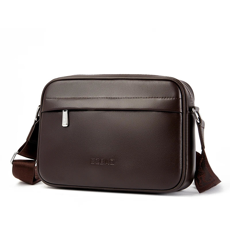 Cowhide genuine leather solid color square men's shoulder bag crossbody bag designer luxury bag messenger bag - Chicchar Fashion