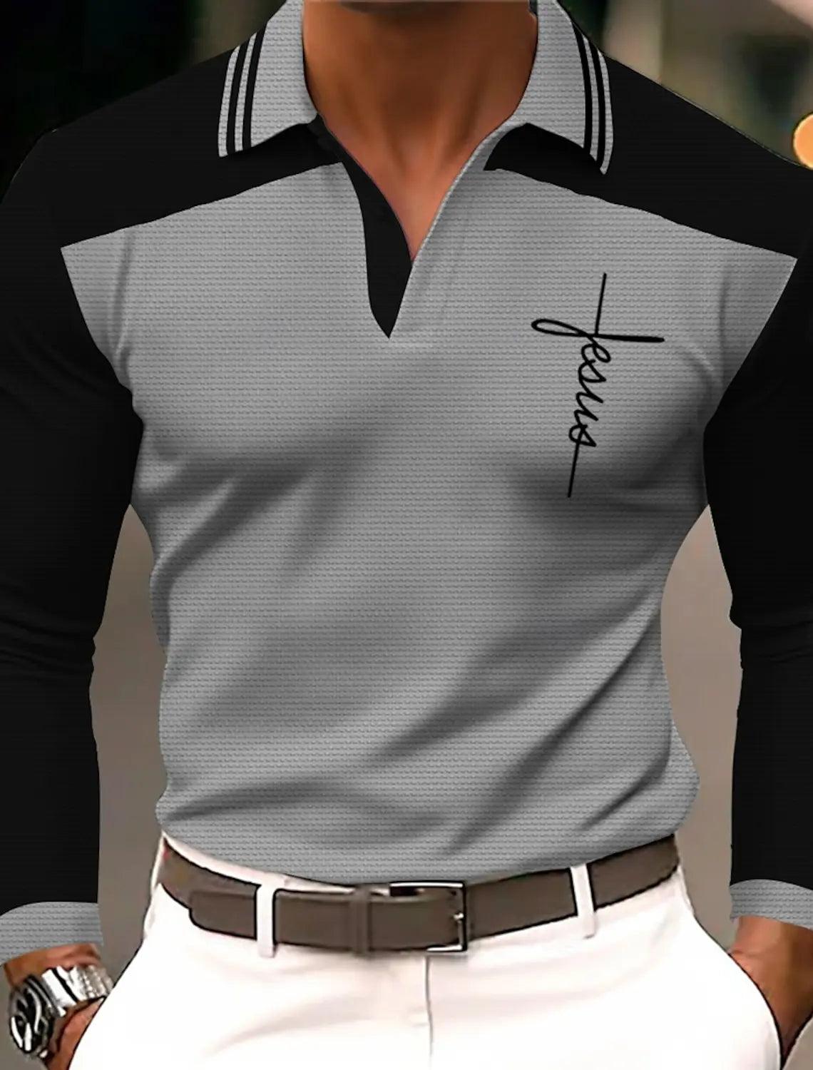 Men's 3D Print Polyester Polo