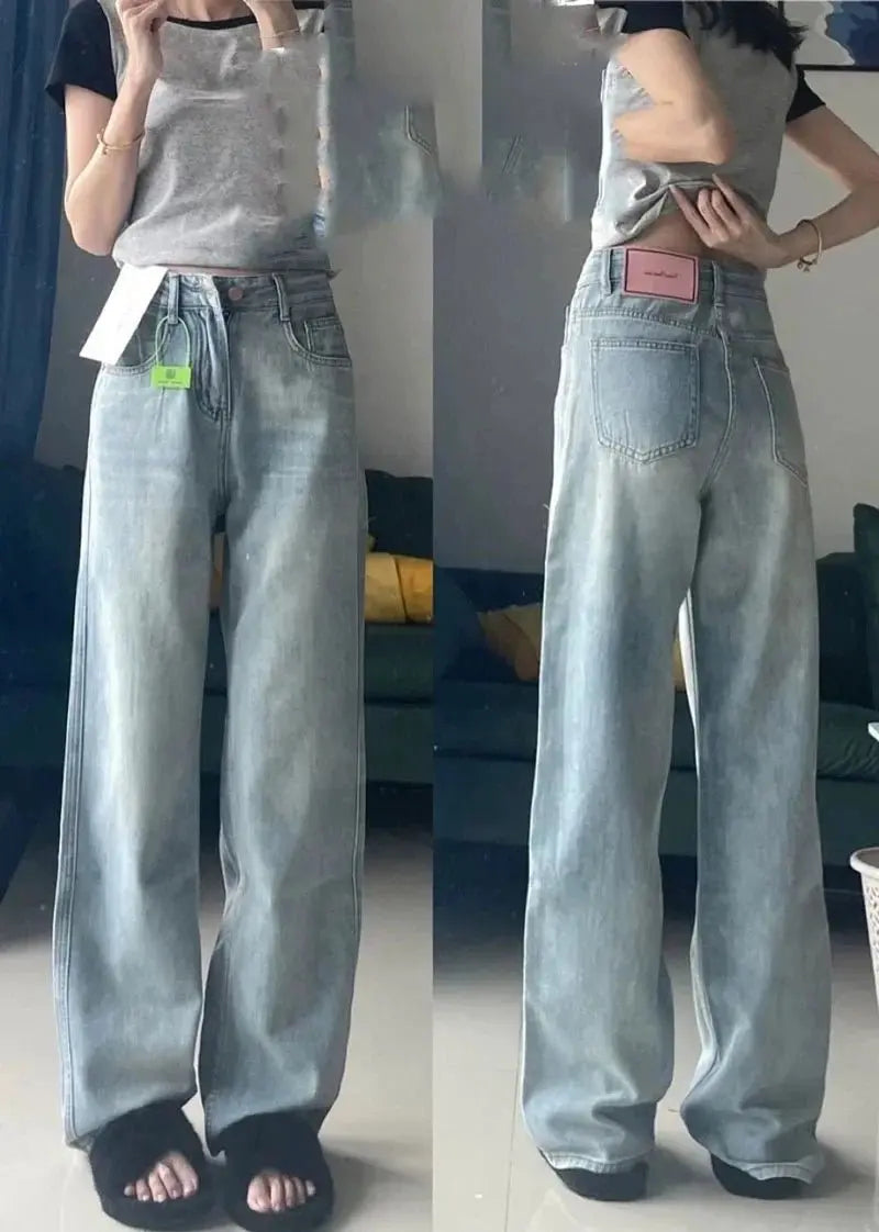 Chic High Waist Denim Pants - Chicchar Fashion