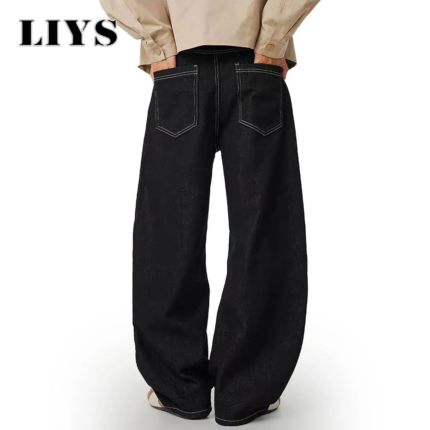 Baggy Wide-Leg Black Denim