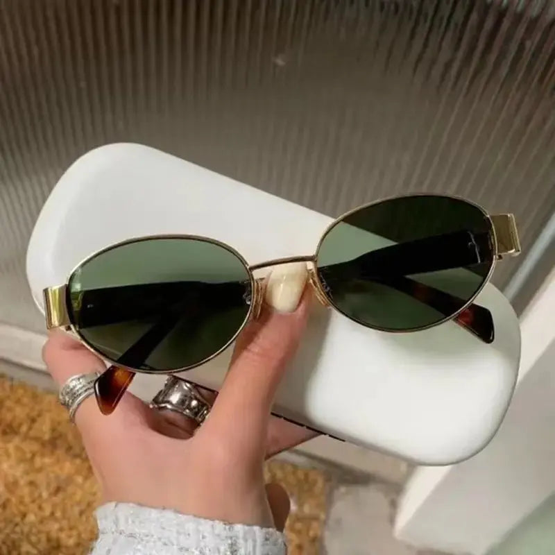 Chic Oval Metal Sunglasses - Chicchar Fashion