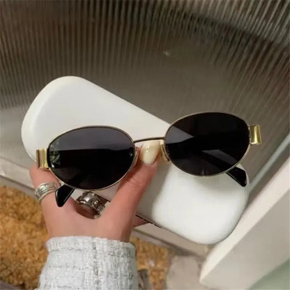 Chic Oval Metal Sunglasses - Chicchar Fashion