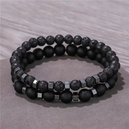 Lava Stone & Tiger Eye Bracelet Set - Chicchar Fashion
