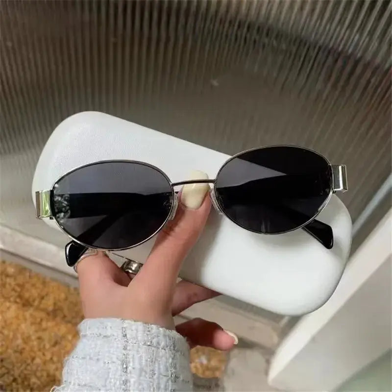 Chic Oval Metal Sunglasses - Chicchar Fashion