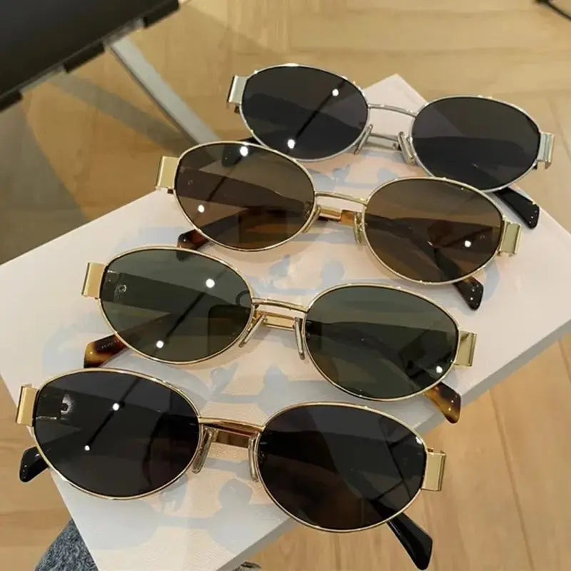 Chic Oval Metal Sunglasses - Chicchar Fashion