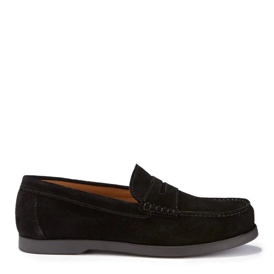 Boat Loafers, black suede - Chicchar Fashion
