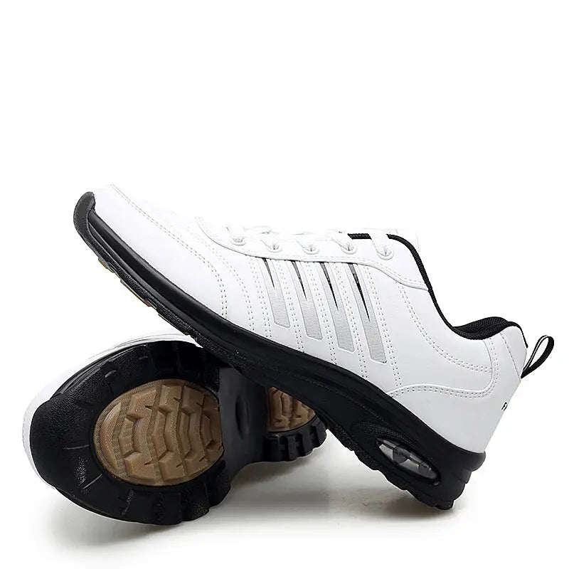 Waterproof Golf Shoes for Man Women Leather Professional Men Rubber Golf Sport Shoes Walking Sneakers Male Cushion Black White - Chicchar Fashion