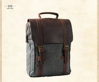 Fashion Male Backpack Leather military Canvas backpack Men backpack women school backpack school bag bagpack rucksack mochila - Chicchar Fashion