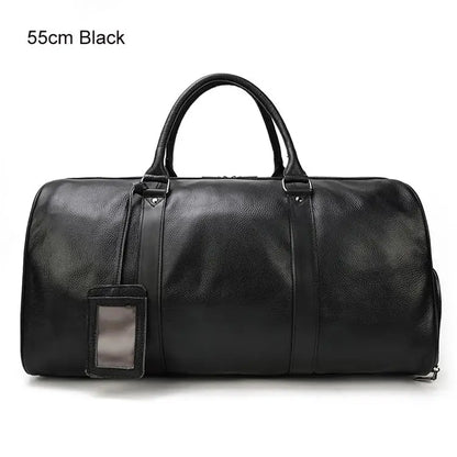 Opulent Voyage: Unisex Leather Travel Duffle Bag