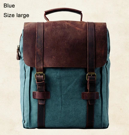 Fashion Male Backpack Leather military Canvas backpack Men backpack women school backpack school bag bagpack rucksack mochila - Chicchar Fashion