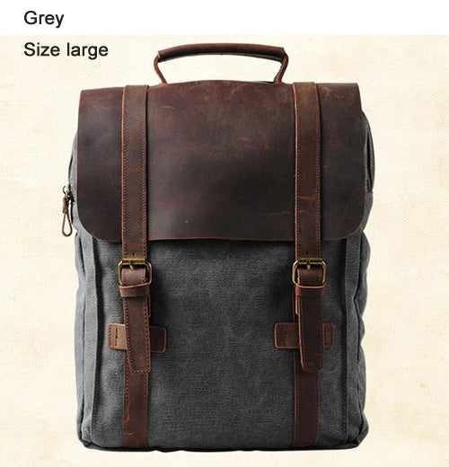 Fashion Male Backpack Leather military Canvas backpack Men backpack women school backpack school bag bagpack rucksack mochila - Chicchar Fashion