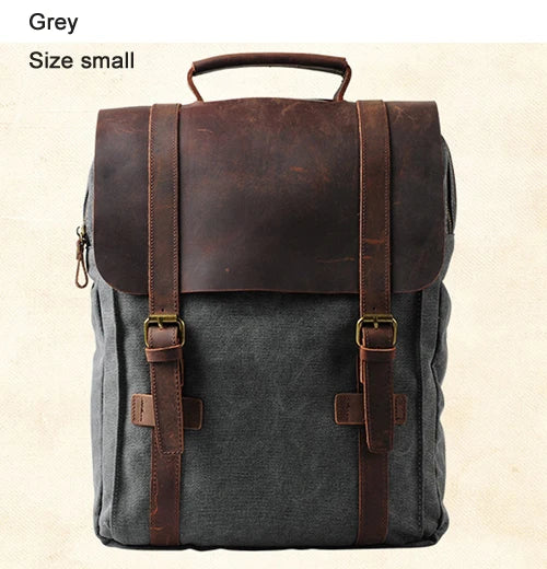 Fashion Male Backpack Leather military Canvas backpack Men backpack women school backpack school bag bagpack rucksack mochila - Chicchar Fashion