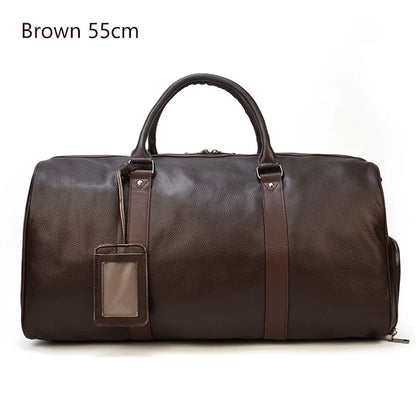 Opulent Voyage: Unisex Leather Travel Duffle Bag