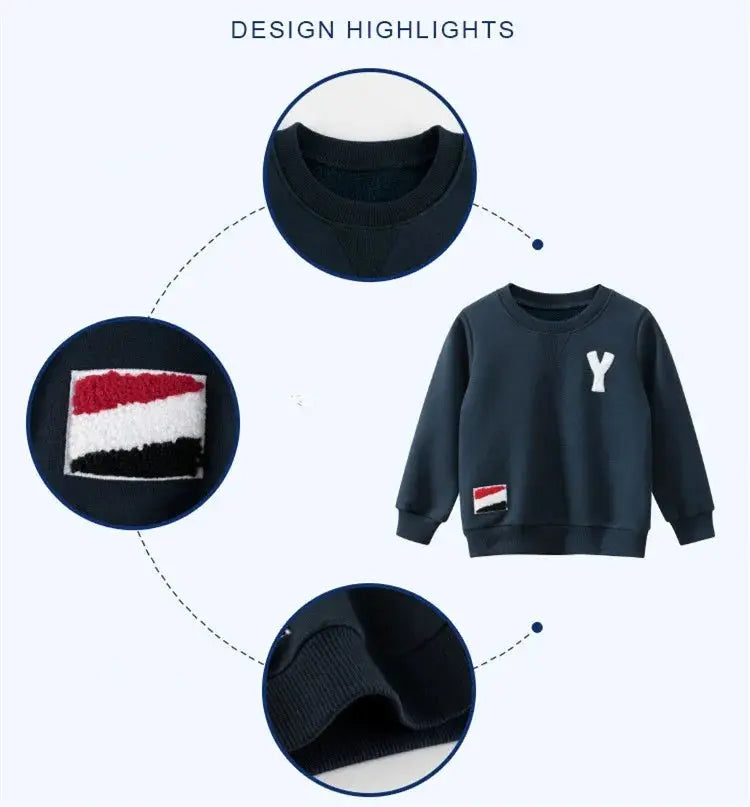 Cozy Kids' Letter Sweatshirt - Chicchar Fashion