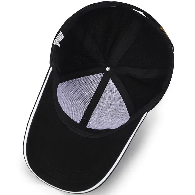 Black Long-Bill Snapback Cap