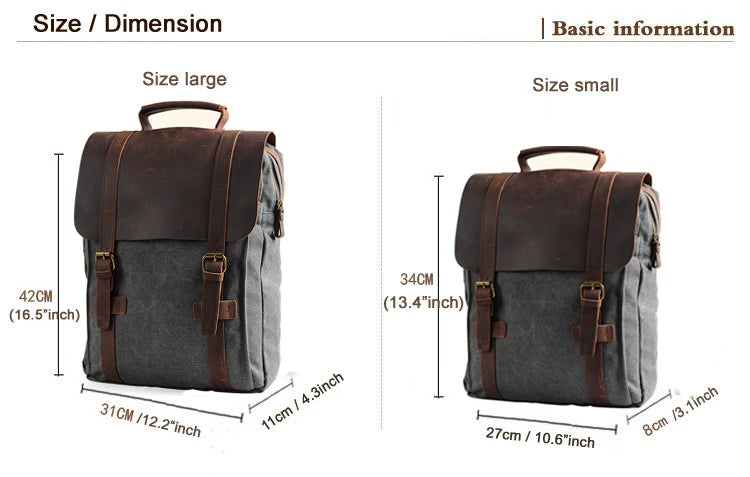 Fashion Male Backpack Leather military Canvas backpack Men backpack women school backpack school bag bagpack rucksack mochila - Chicchar Fashion