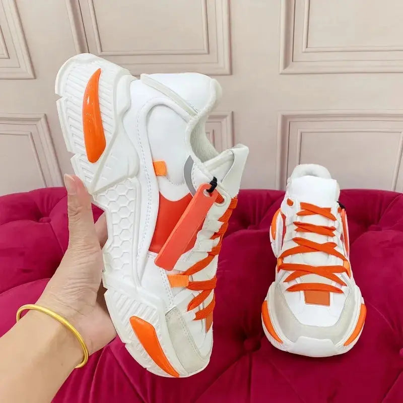 Fashion Sneakers Men Women Neutral Comfort Breathable Round Toe Flats Patchwork Thick Sole Outdoor Sports Casual Walking Shoes - Chicchar Fashion