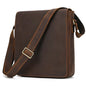 Vintage Cowhide Leather iPad Crossbody Messenger Bag