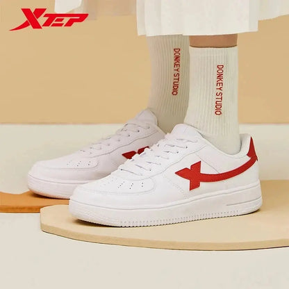 Xtep Women Men Skateboarding Shoes Non-Slip Casual White Couple Skate Sneakers Male Female Luxury Brand Shoes 881219319851 - Chicchar Fashion