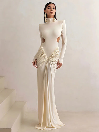 Backless Ruched Maxi Dress