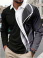 Men's Geometric Polyester Polo