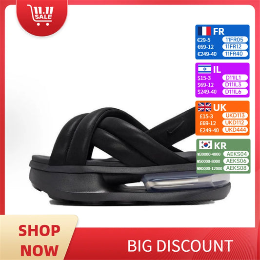 AirMax Isla: Women's Sleek Black Sport Sandals