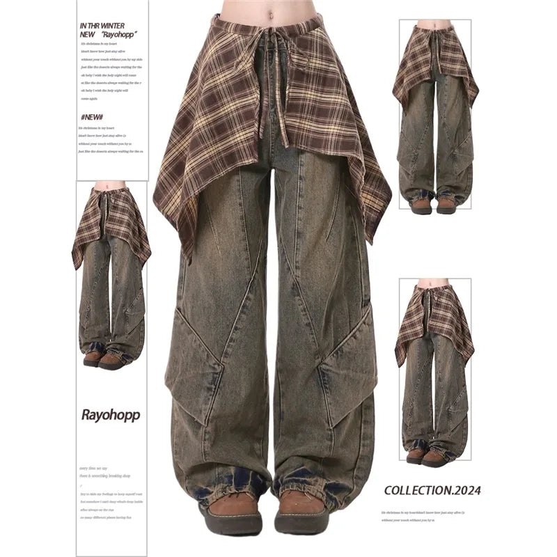 Blue Y2K Baggy Cotton Jeans