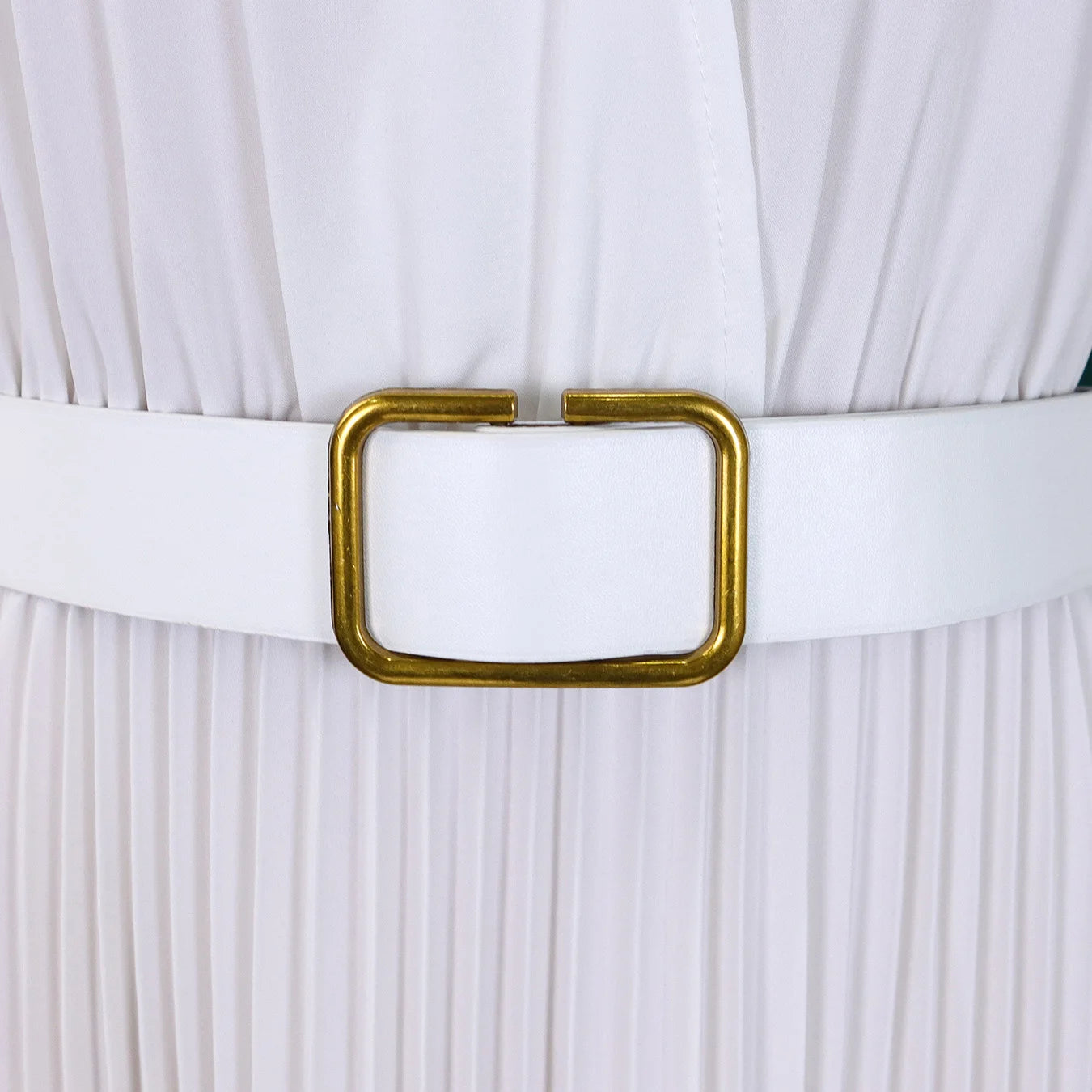 Pleated Polyester Office Dress