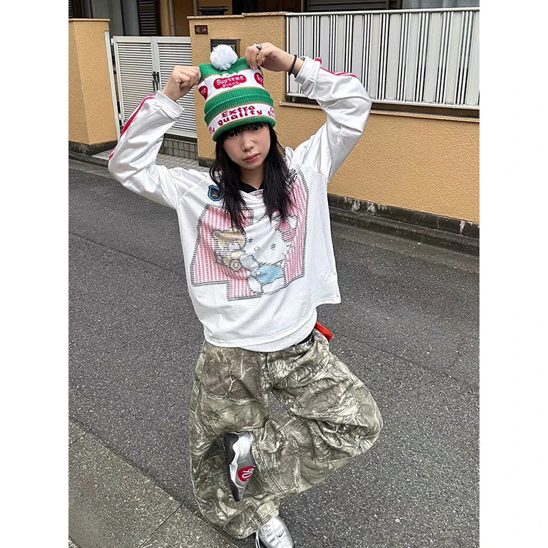 Y2K Embroidered Baggy Denim