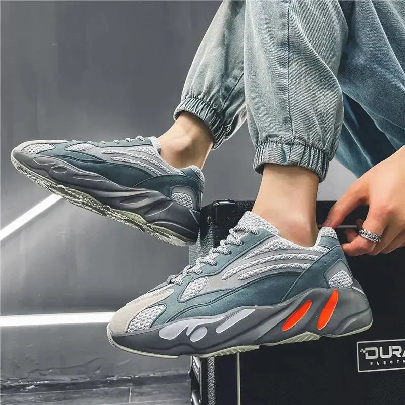 Men's Running Shoes Breathable Mesh Casual Dad Sneakers Polyester Color Block Unisex Slip-On Sports Sneakers Winter Wear - Chicchar Fashion