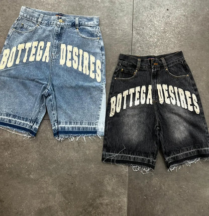 Skateboard Denim Wide Shorts