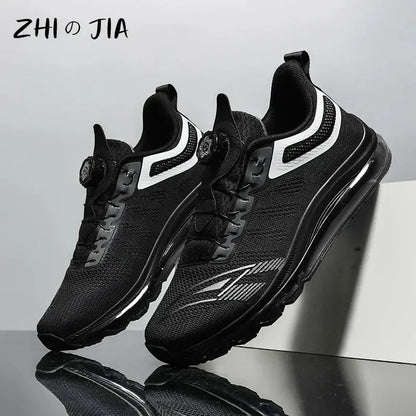 New Rotating Buckle Sports and Casual Shoes Men's Air Cushion Running Shoes Large Mesh Breathable Shoes Outdoor Fashion Footwear - Chicchar Fashion