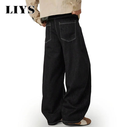 Baggy Wide-Leg Black Denim