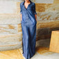 Denim A Line Long Dress