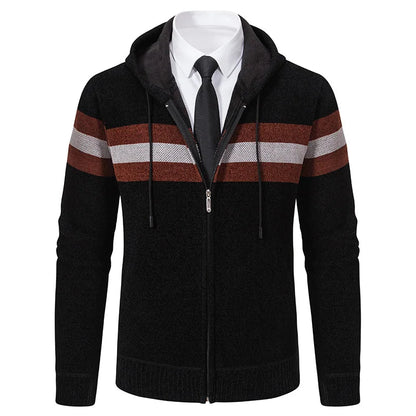 Fleece Lined Knit Hooded Coat Chicchar Fashion