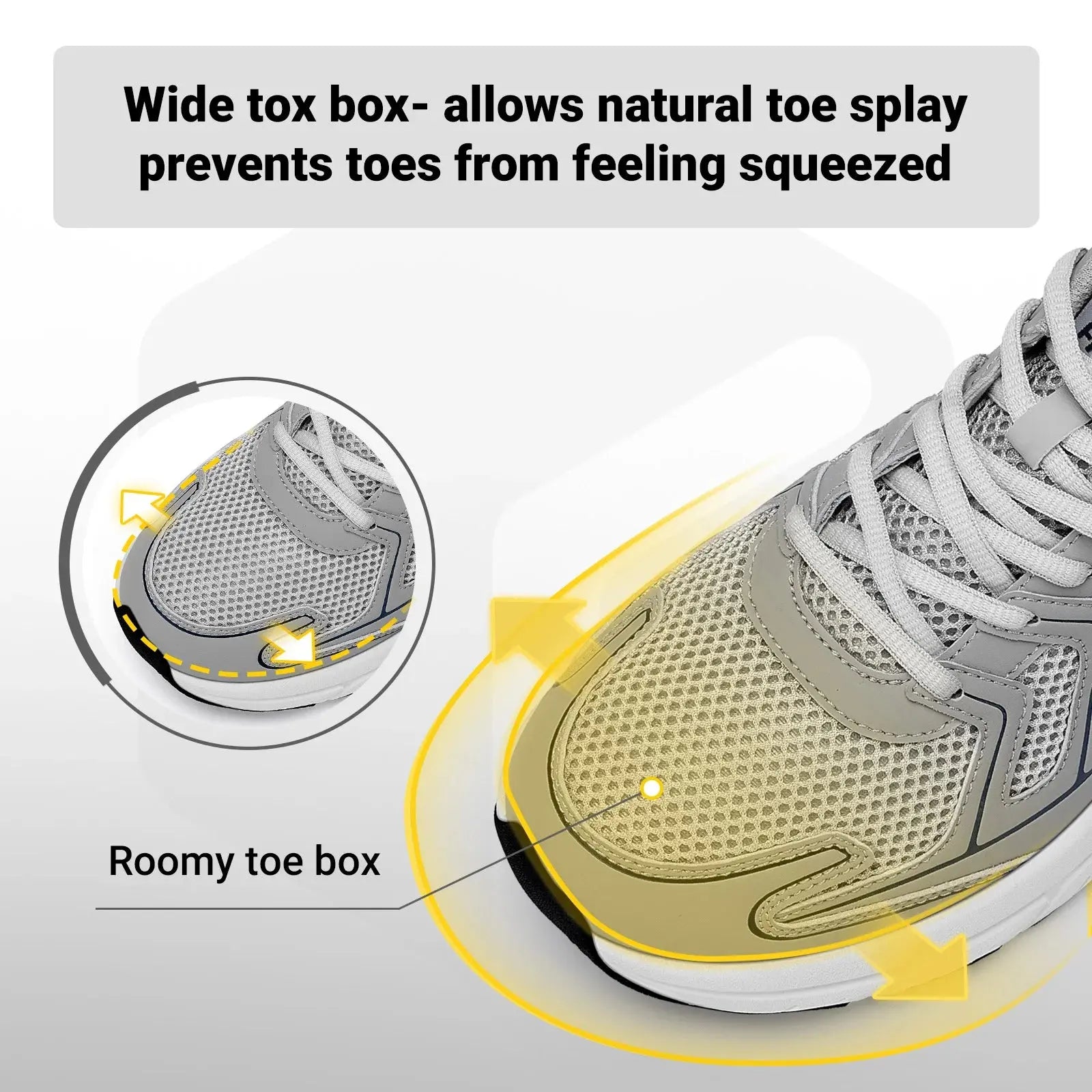 Fittington Walking Shoes For Men Wide Width Thicker Cushioning Sneaker Extra Wide Shoes Men Bouncy Shoe Workout Gym Athletic - Chicchar Fashion