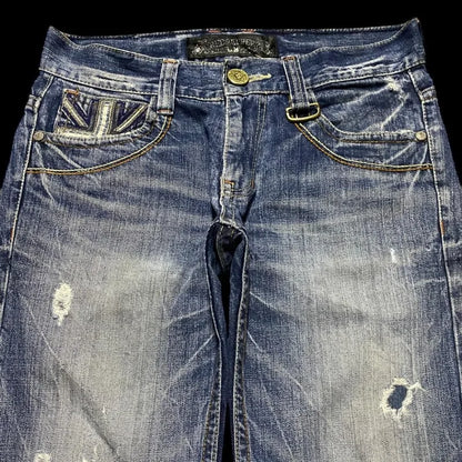 Y2K High Waist Embroidered Jeans