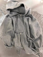 Gray Hooded Knit Sweater Coat Chicchar Fashion