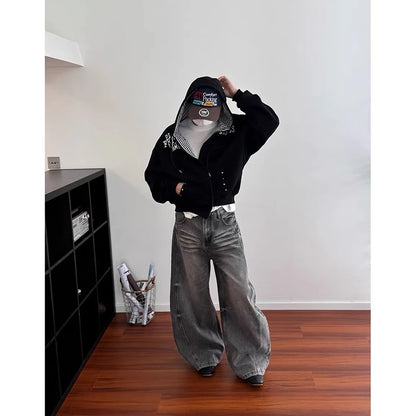 Gray Denim Y2K Baggy Jeans