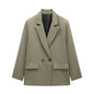 Women Double Breasted Blazer