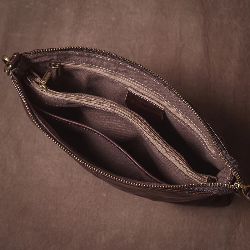 GURO High Quality Men's Real Leather Clutch Luxury Designer Money Pouch Casual Business Handbag Armpit Bag Portable Wristlet Bag - Chicchar Fashion