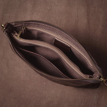 GURO High Quality Men's Real Leather Clutch Luxury Designer Money Pouch Casual Business Handbag Armpit Bag Portable Wristlet Bag - Chicchar Fashion