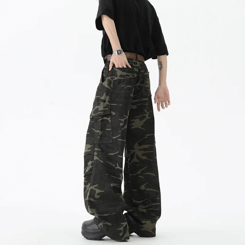 Cotton Cargo Camouflage Jeans